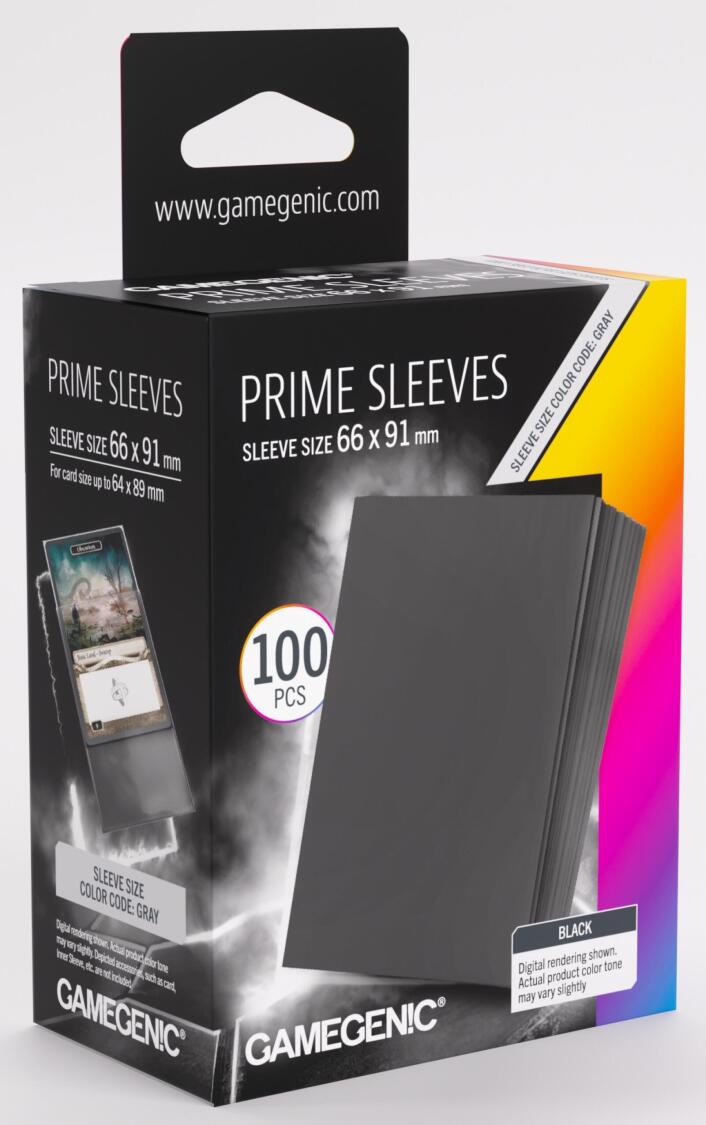 Gamegenic Prime Sleeves: Black 66x91 100pce