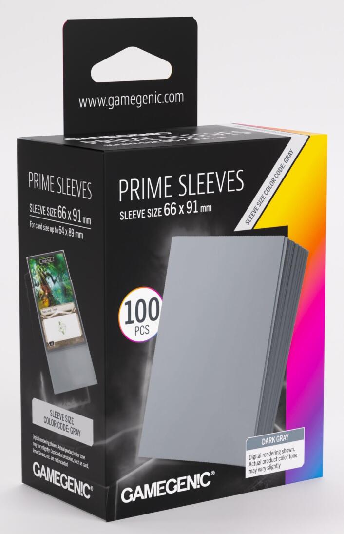 Gamegenic Prime Sleeves: DarkGray 66x91 100pce