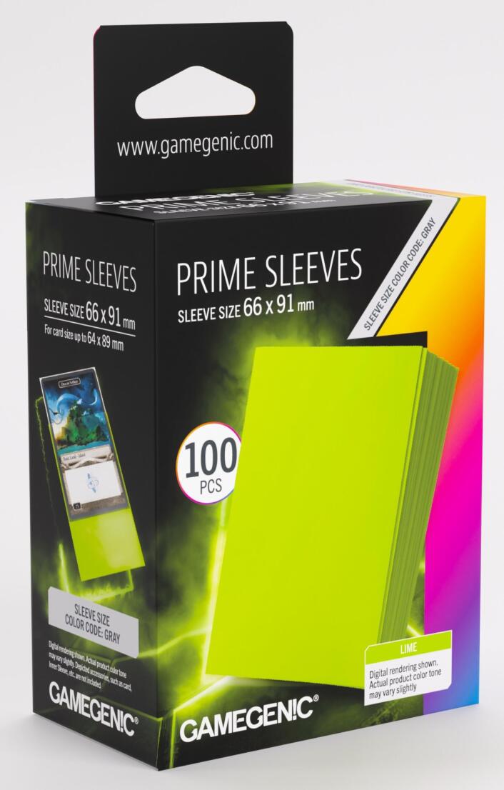 Gamegenic Prime Sleeves: Lime 66x91 100pce