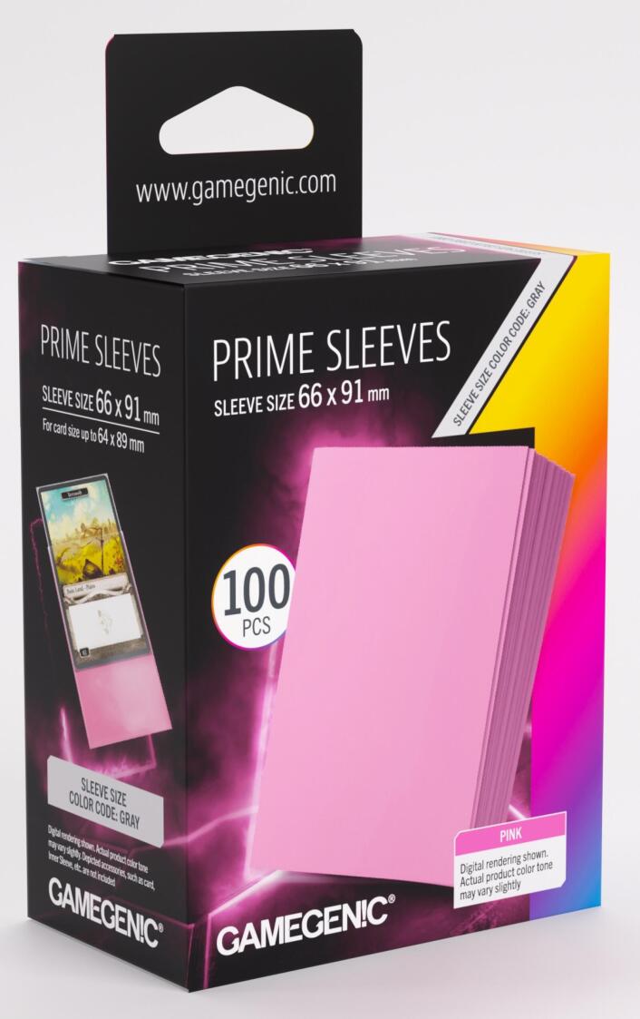 Gamegenic Prime Sleeves: Pink 66x91 100pce