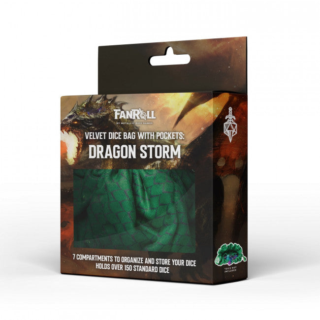 MDG: Dragon Storm Velvet Dice Bag Green