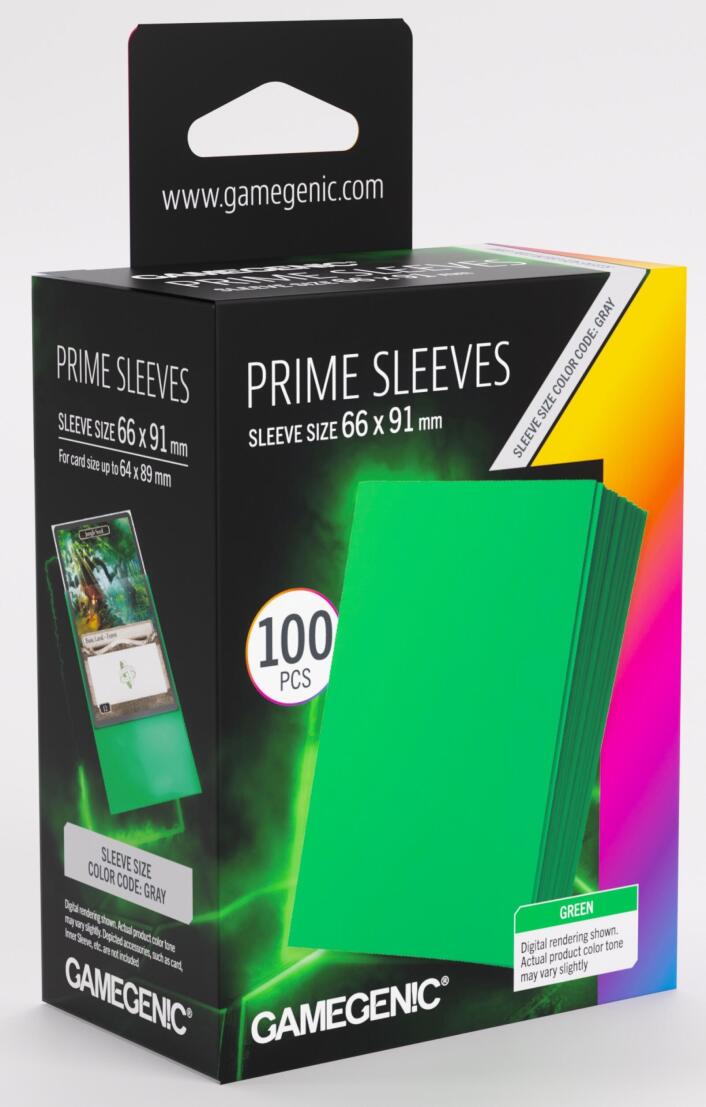 Gamegenic Prime Sleeves: Green 66x91 100pce