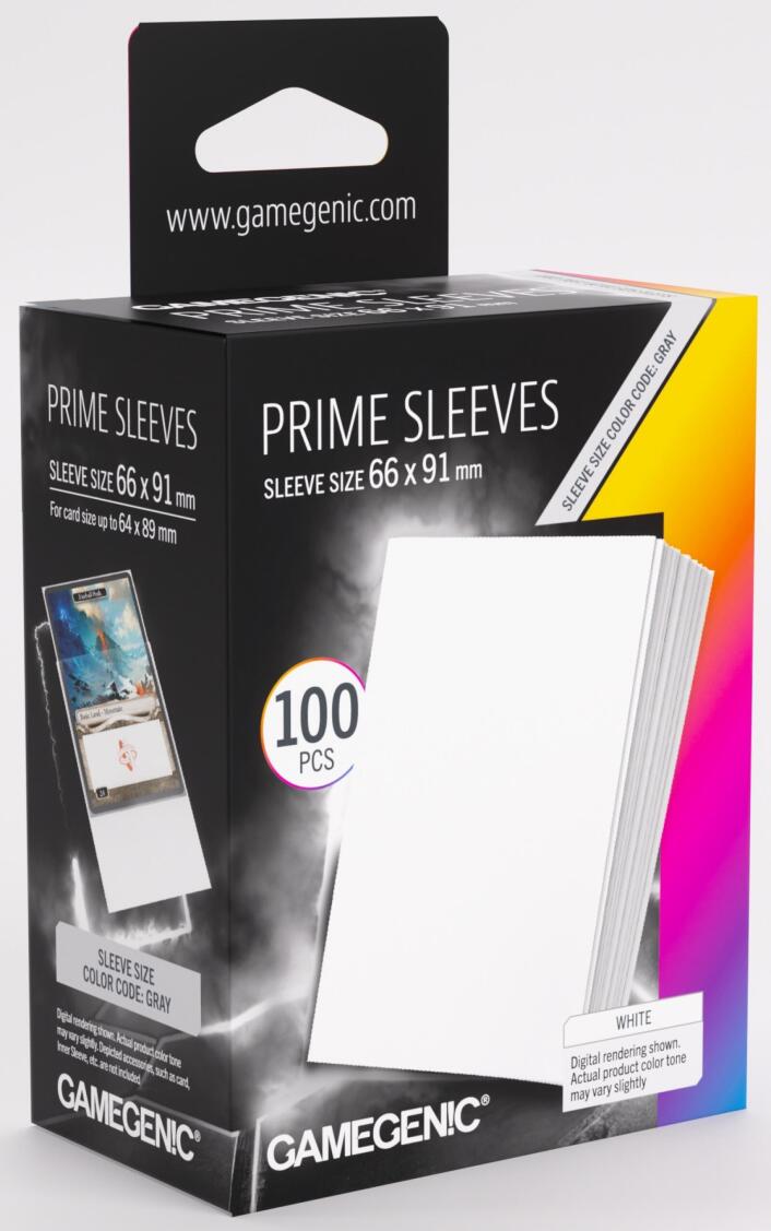 Gamegenic Prime Sleeves: White 66x91 100pce