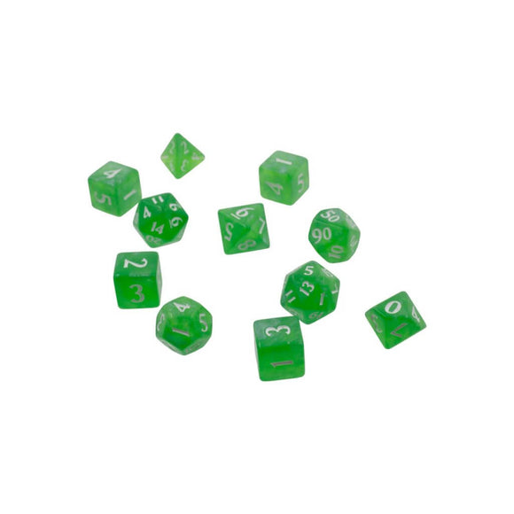 Up Eclipse: 11 Dice Set Lime Green