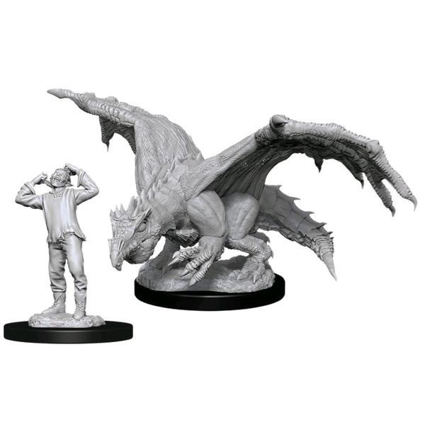 D&D Figure: Green Dragon Wyrmling & Elf
