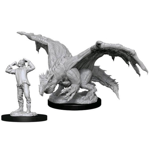 D&D Figure: Green Dragon Wyrmling & Elf