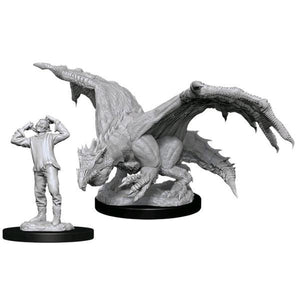 D&D Figure: Green Dragon Wyrmling & Elf