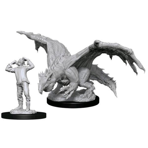 D&D Figure: Green Dragon Wyrmling & Elf